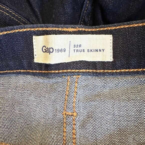 GAP 1969 Jean Women 32 S Dark Wash Stretch Mid Rise True Skinny NWT - Picture 3 of 9